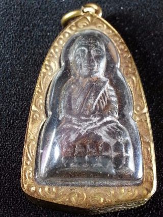 Rare Thai Buddha Amulet,  Lp Thuad,  Wat Chang Hai Pattanee,  Mixed Sacred Clay photo
