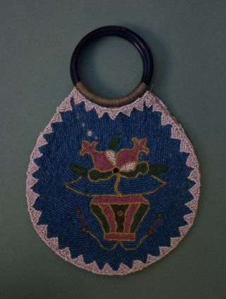 Antique Peking Glass Beadwork Handbag photo