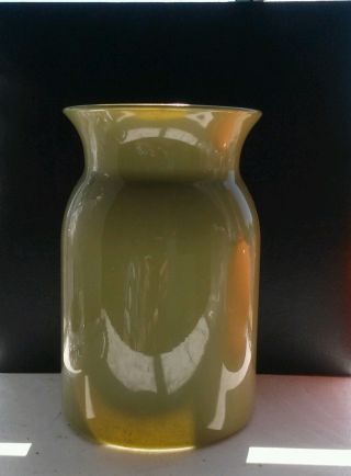 Mid Century Modern Vintage Green Glass Vase photo