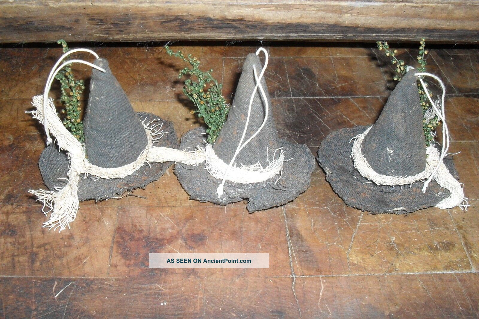 Handmade Primitive Halloween/fall Witch Hat Bowl Fillers/ornies Sm Primitives photo