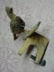 Antique Craved Wooden Wood Carving Folk Art Animated Pecking Bird Motion Toy Primitives photo 7