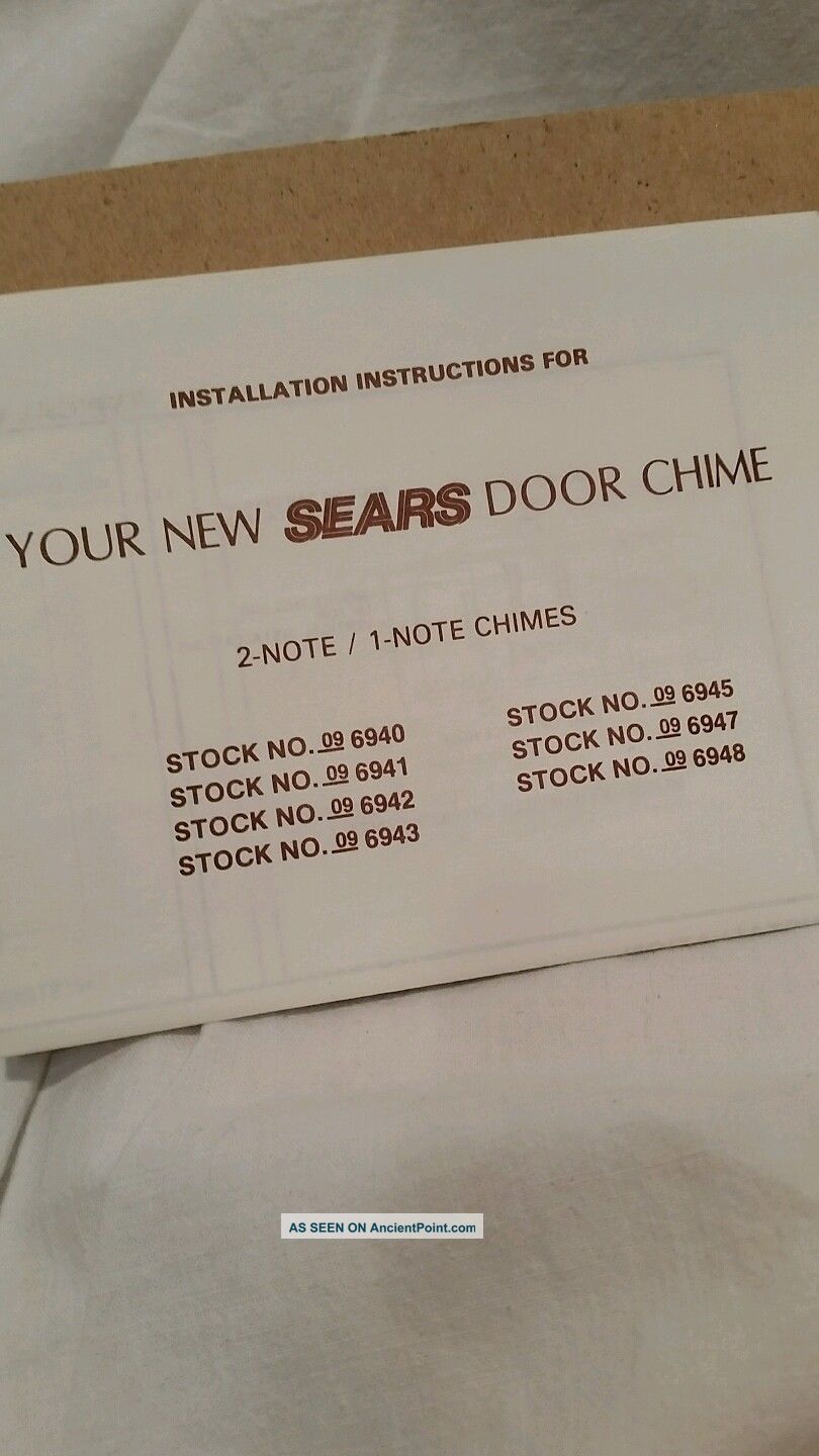 Door Chime Vintage Sears Doorbell 2 Note Chimes Woodgrain Model 96942 Nib