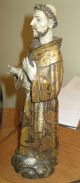 Carved Wood Santo Saint Francis Hand Painted From Around The Mid 1900 ' S Latin American photo 1