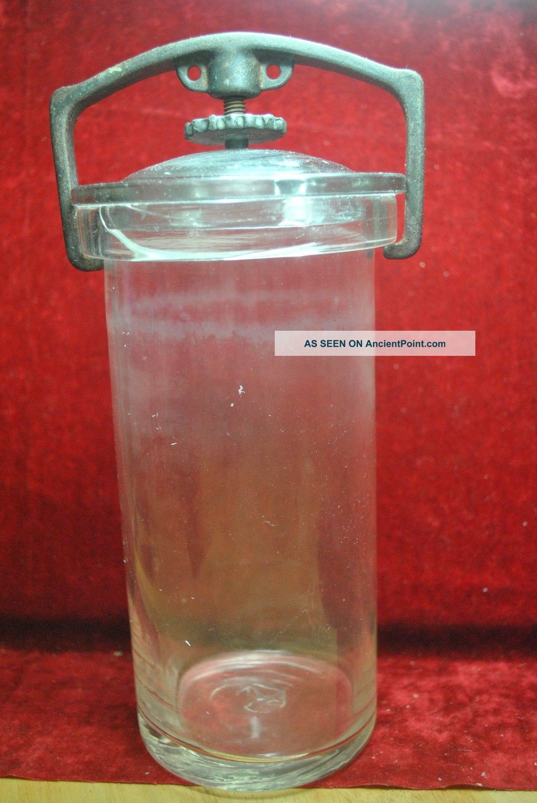 1895 Whitehall & Tatum Jar,  Lid & Clamp,  Hand Blown Apothecary Specimen Jar Bottles & Jars photo