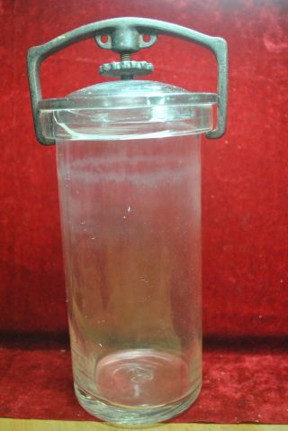 1895 Whitehall & Tatum Jar,  Lid & Clamp,  Hand Blown Apothecary Specimen Jar photo