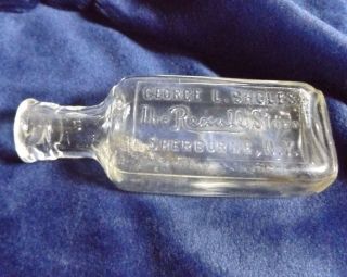 Rare Vintage Bottle,  George L Shores,  The Rexall Store,  Sherburne,  Ny Apothecary photo