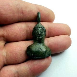 Ancient Celtic Bronze Amulet.  Around The 3rd Century Bc. photo