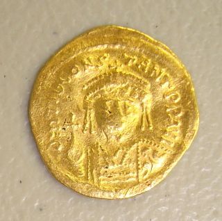 578 - 582 Ad Tiberius Ii Ancient Byzantine Gold Solidus F photo