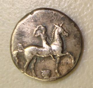 332 - 302 Bc Calabria,  Tarentum Ancient Greek Silver Stater Vf photo