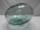 Vintage Glass Fishing Float Squashed Abnormal Shape 2.  75 