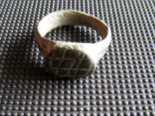 Antiques Roman Bronze Ring Found With Metal Detector photo