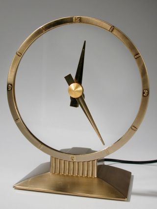 Mid Century Modern Jefferson Clock Golden Hour Electric Mystery Clock 1950 photo