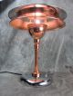 Vtg Machine Age Art Deco Double Shade Chrome & Copper Lamp Restored Art Deco photo 3