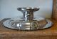Large Heavy Vintage Silver Plated Pedestal Comport With Ornate Bowl Chased Tazza Bowls photo 4