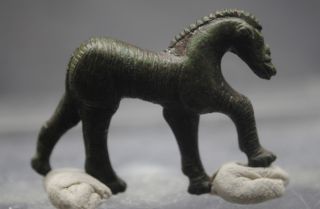 Extremely Rare Celtic Bronze Detailed Votive Horse 300 - 100 Bc photo