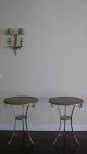 Pair Directoire Style Steel/gilt Bronze Gueridons Antique Tables - 20th Century Unknown photo 2
