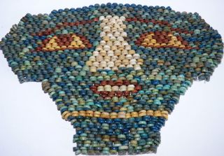 Egyptian Faience Glazed Mummy Bead Face Mask photo