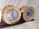 Chelsea Shipstrike Maritime Clock Barometer Usa Brass Mahogany Stand Clocks photo 6