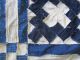 Antique Courthouse Steps Blue And White Quilt Top 70x68” Quilt Tops photo 4
