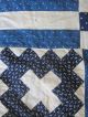 Antique Courthouse Steps Blue And White Quilt Top 70x68” Quilt Tops photo 5