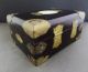 Chinese Vintage Wood Jewelry Box Inlaid Nephrite White Jade Plaque On The Lid Boxes photo 9