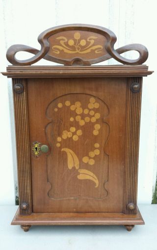Antique (french ??).  Art Nouveau Wallcabinet With Inlay photo