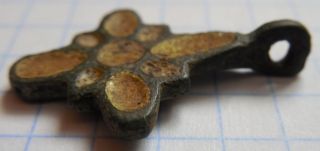 Viking Period Bronze Cross With Enamels 900 - 1200 Ad Vf, photo