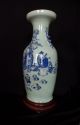 Huge Chinese Celadon Porcelain Vase Very Fine Blue Caracters - Qing Dynasty Vases photo 4