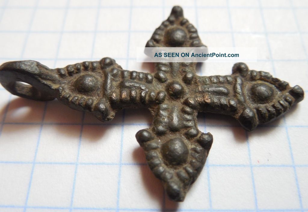 Viking Period Bronze Two - Sided Cross 900 Ad,  Vf, Viking photo