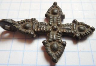 Viking Period Bronze Two - Sided Cross 900 Ad,  Vf, photo