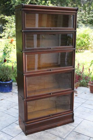 Antique Globe Wernicke 5 Stack Glass Front Sectional Barrister Bookcase 1 photo