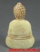 Antique Old Chinese Natural Jade Statue/toggle Kwan Yin Bless You Forever Other Antique Chinese Statues photo 1