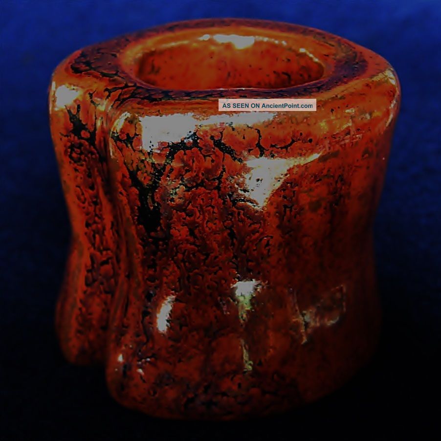 F25 Copper Red Glaze Lid Stand / Lid Rest / Futaoki / Japanese Tea Ceremony Use Other Japanese Antiques photo