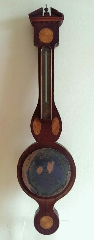 Antique,  19th Century - Chadburns Of Liverpool,  Wall Barometer - W/ Inlaid Case photo