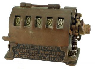 Antique Early 20th Century American Counting Machine Mixed Metal Mountable photo
