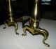 Brass And Cast Iron Chipindale - Federal Style Fireplace Andirons Hearth Ware photo 1