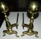 Brass And Cast Iron Chipindale - Federal Style Fireplace Andirons Hearth Ware photo 2