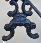 Antique Dimutive Wrought Iron Tree Form Brass Tops Fireplace Andirons Fire Dogs Hearth Ware photo 8