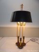 Hollywood Regency Brass Signed Stiffel Bouillotte Lamp & Matching Shade Lamps photo 2
