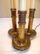 Hollywood Regency Brass Signed Stiffel Bouillotte Lamp & Matching Shade Lamps photo 5