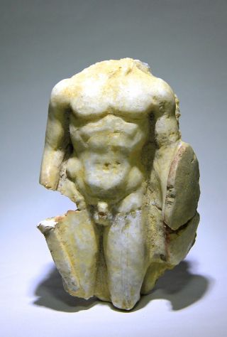 Ancient Roman Gladiator Marble Torso With Sword And Shield 1st - 2nd Ad photo
