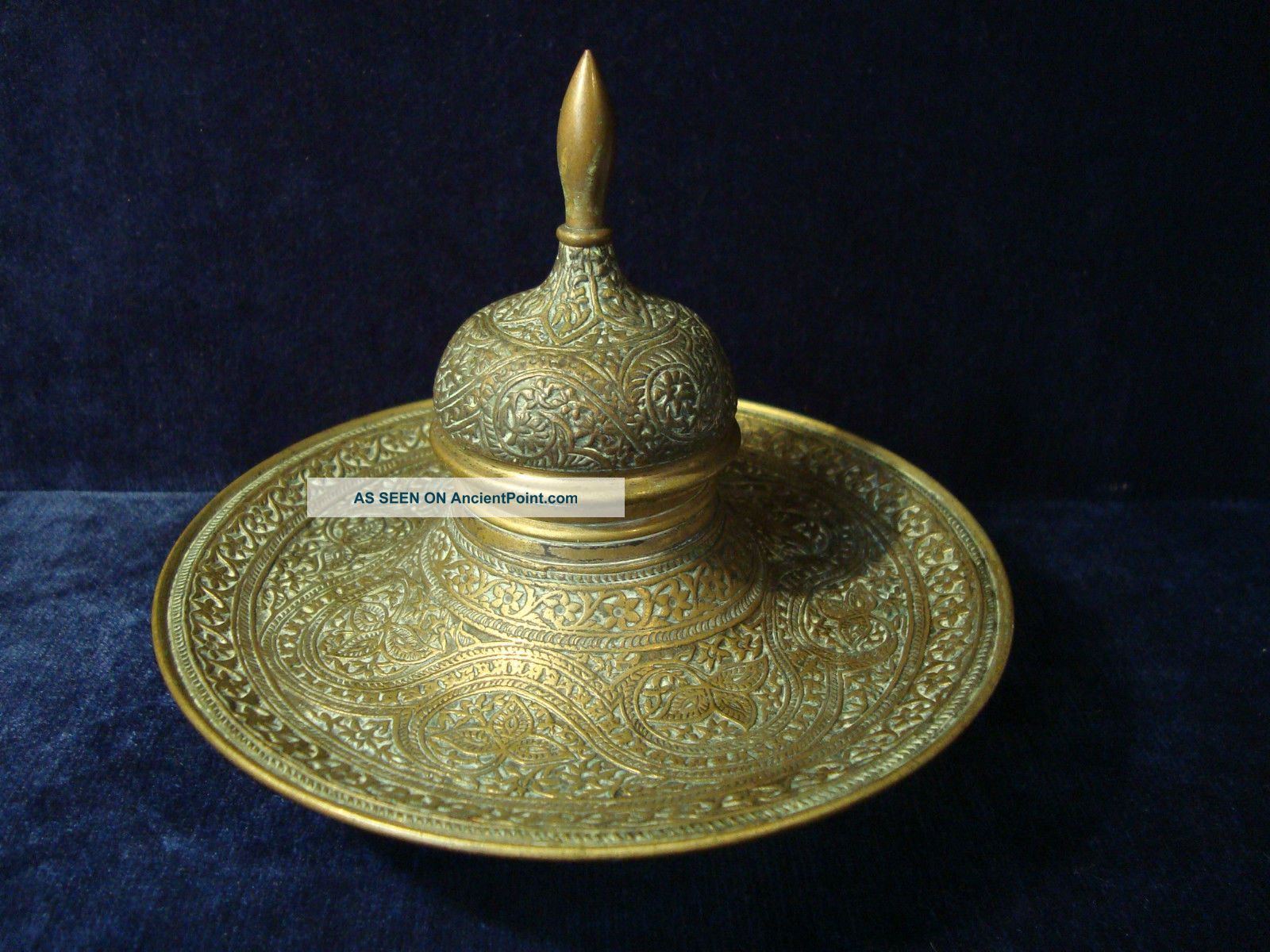 An Antique Middle Eastern Ornate Brass Desk Stand,  Persian ? Middle East photo
