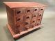 Primitive Antique Style Mahogany Wood Apothecary Spice Chest Cabinet 16 Drawers 1900-1950 photo 3