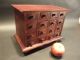 Primitive Antique Style Mahogany Wood Apothecary Spice Chest Cabinet 16 Drawers 1900-1950 photo 7