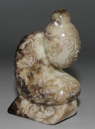 Ancient Chinese Jade Carved Hongshan Culture Style Jade Man Statue J061809 photo