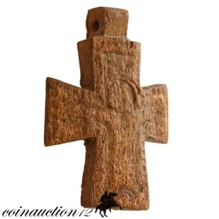 Byzantine Bone Christian Cross Pendant Carving photo