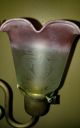 Unusual Antique Victorian Double Acid Etched Cranberry Shade Lamp 1900 Lamps photo 3