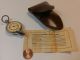 Vintage German Opisometer Map Measuring Tool & Compass With Leather Case Compasses photo 1