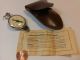 Vintage German Opisometer Map Measuring Tool & Compass With Leather Case Compasses photo 2