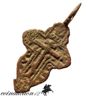 British Found Medieval Ae Christian Cross Pendant With Inscriptions photo